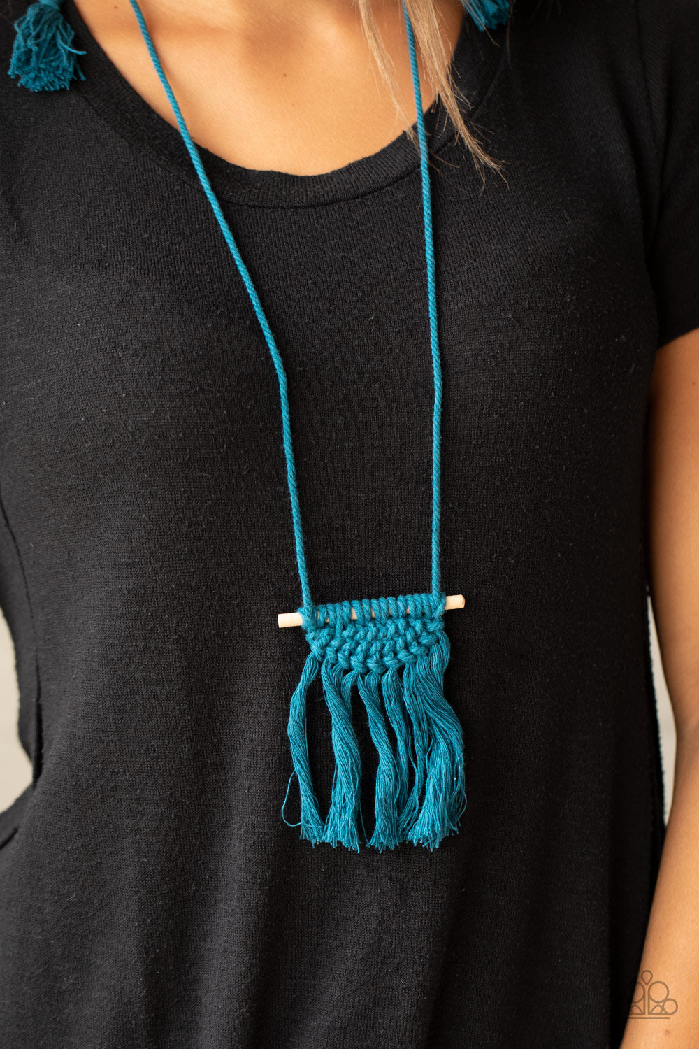 Paparazzi ♥ Between You and MACRAME - Blue ♥  Necklace