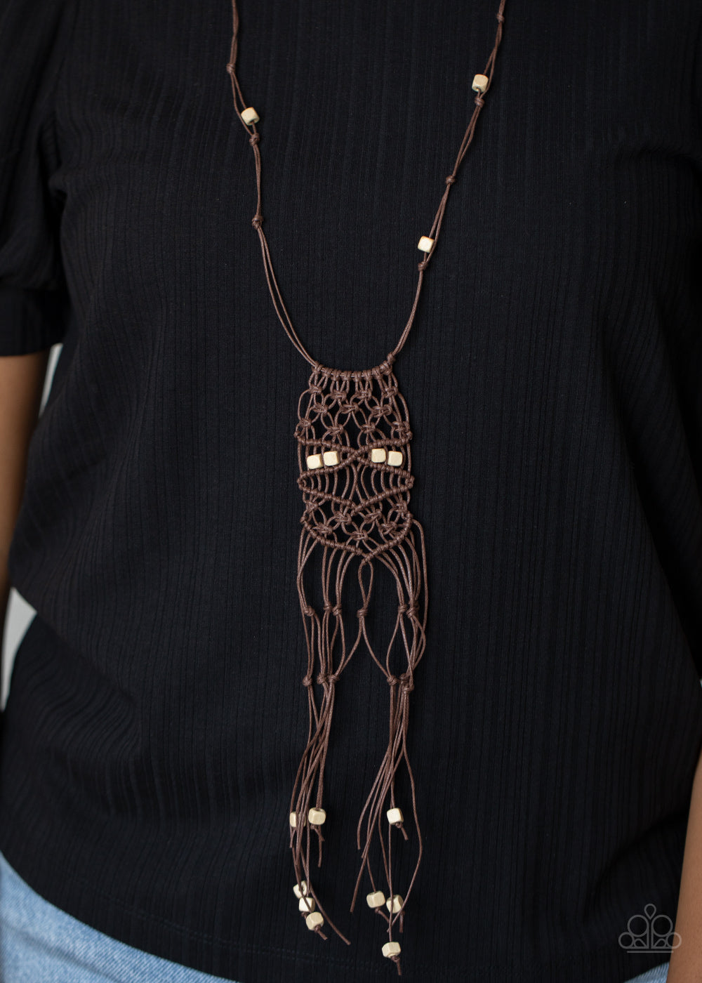 Paparazzi ♥ Macrame Majesty - Brown ♥  Necklace