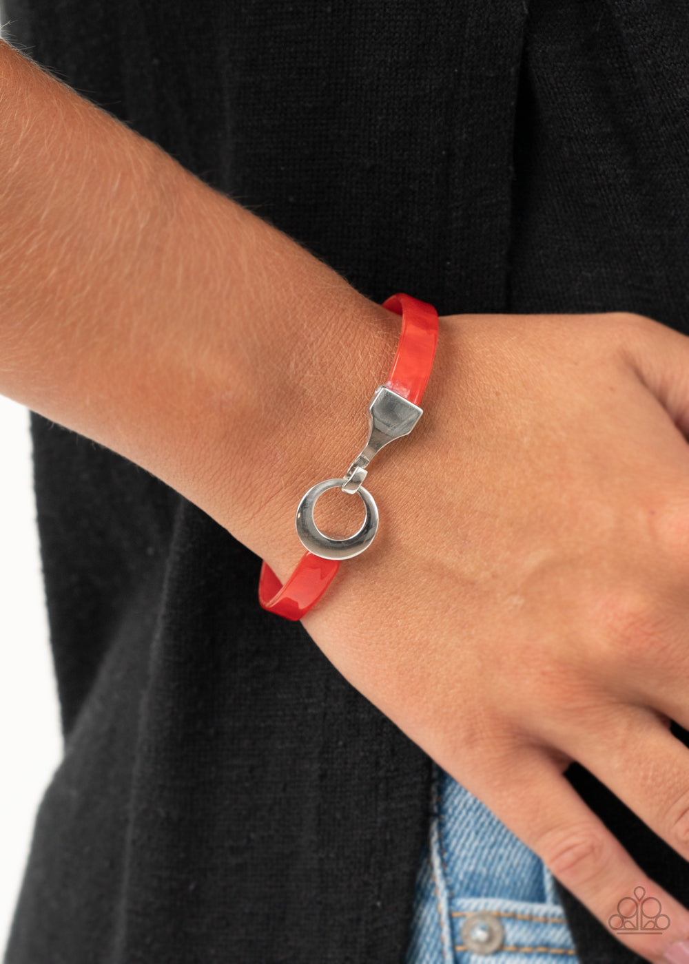 Paparazzi ♥ HAUTE Button Topic - Red ♥  Bracelet