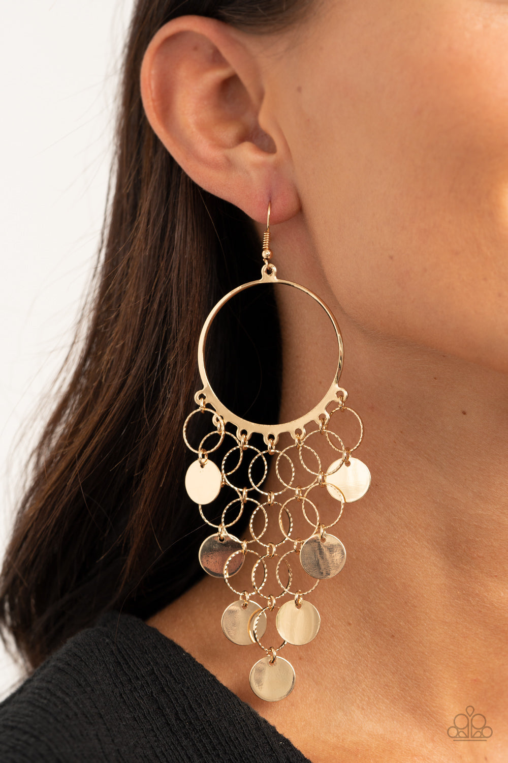 Paparazzi ♥ Take a CHIME Out - Gold ♥  Earrings