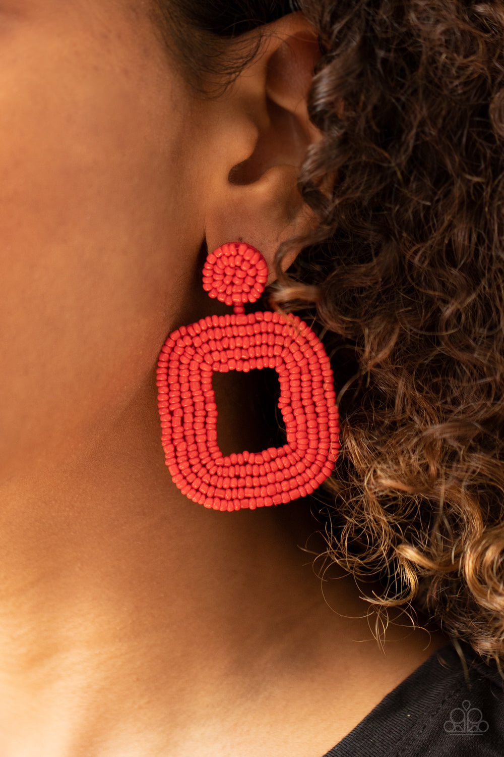 Paparazzi ♥ Beaded Bella - Red ♥  Post Earrings