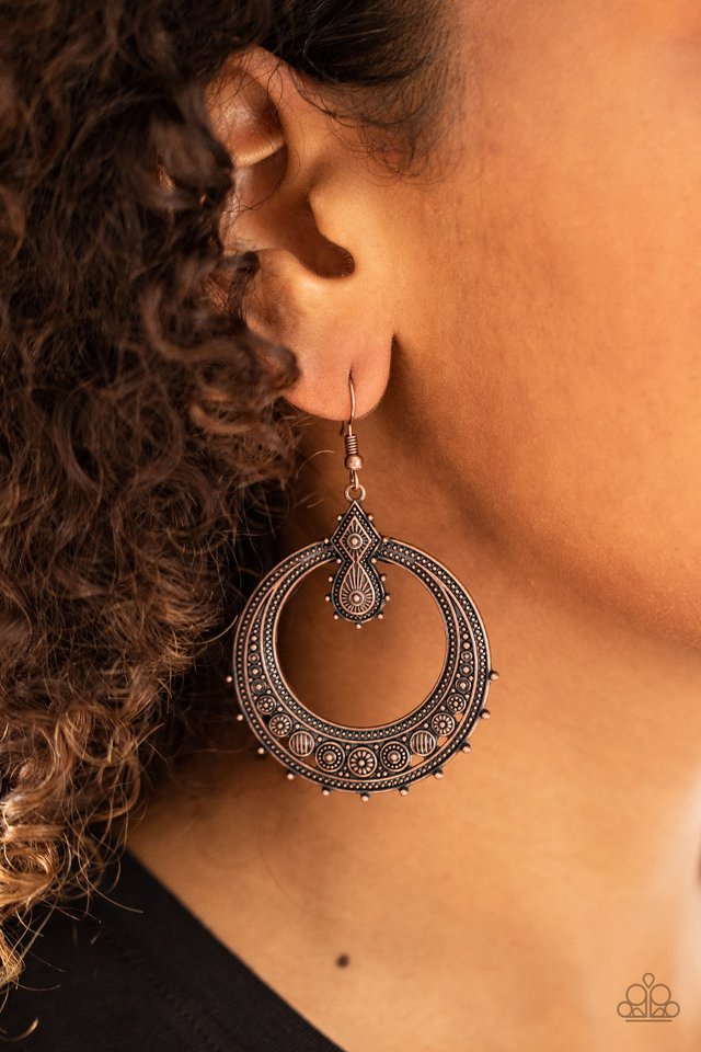 Paparazzi ♥ Solar Orbit - Copper ♥ Earrings