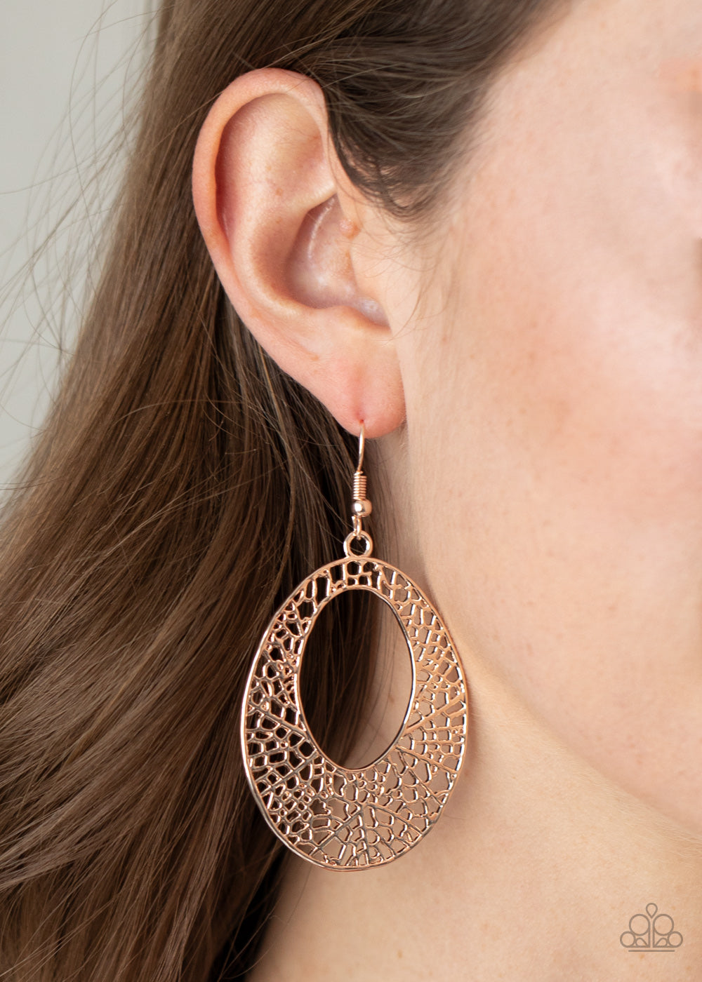 Paparazzi ♥ Serenely Shattered - Rose Gold ♥  Earrings