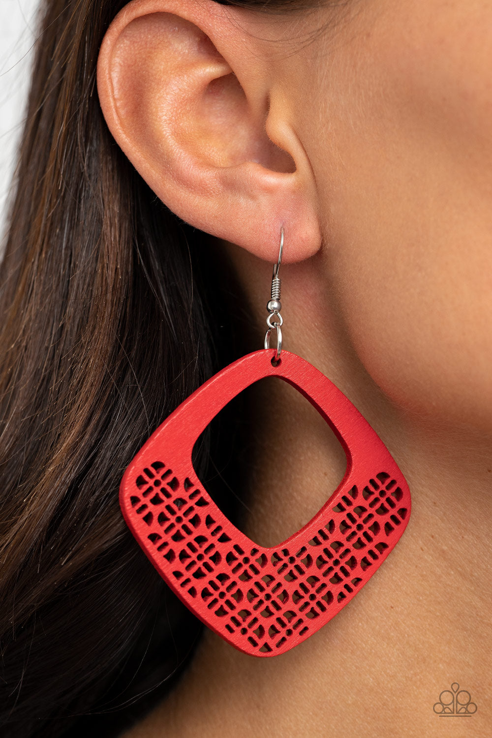 Paparazzi ♥ WOOD You Rather - Red ♥  Earrings