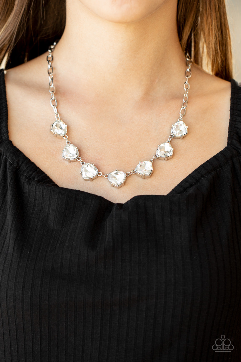Paparazzi ♥ Star Quality Sparkle - White ♥  Necklace