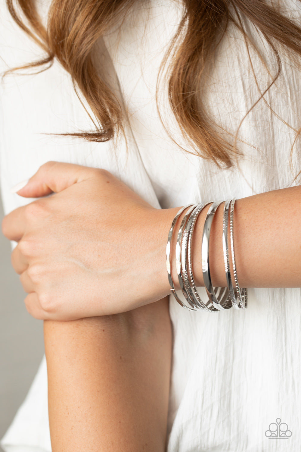 Paparazzi ♥ Top Of The Heap - Silver ♥  Bracelet