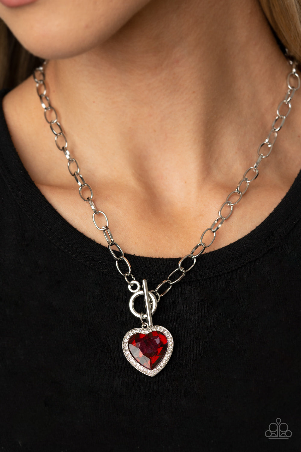 Paparazzi ♥ Check Your Heart Rate - Red ♥  Necklace