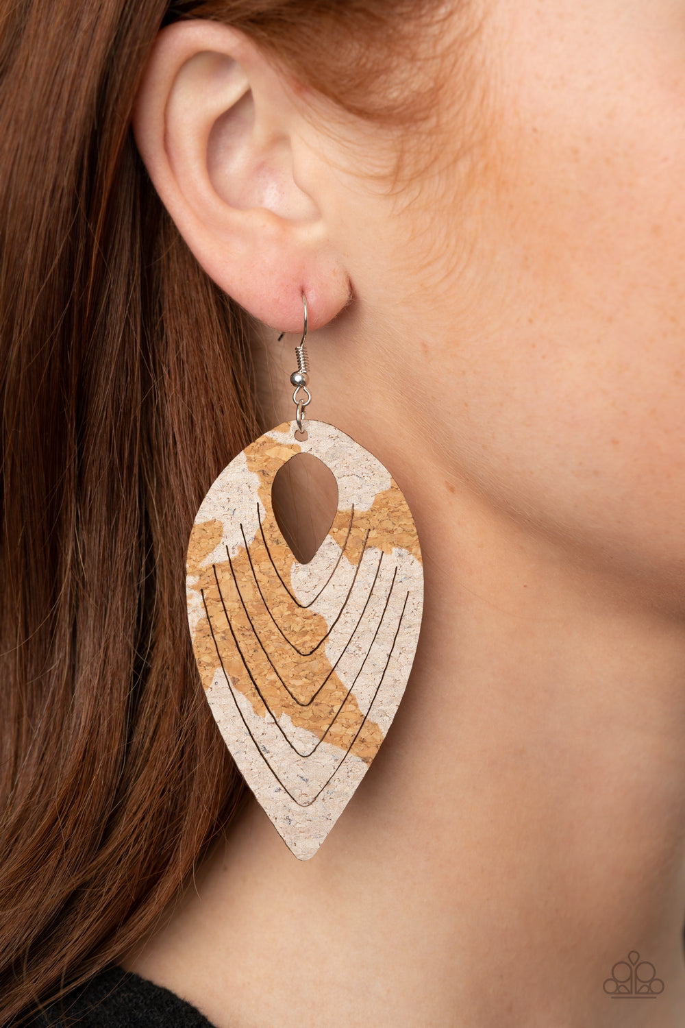 Paparazzi ♥ Cork Cabana - White ♥  Earrings