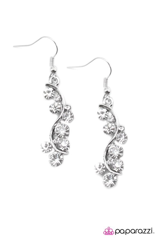 Paparazzi ♥ What Happens In Vegas - White ♥ Earrings