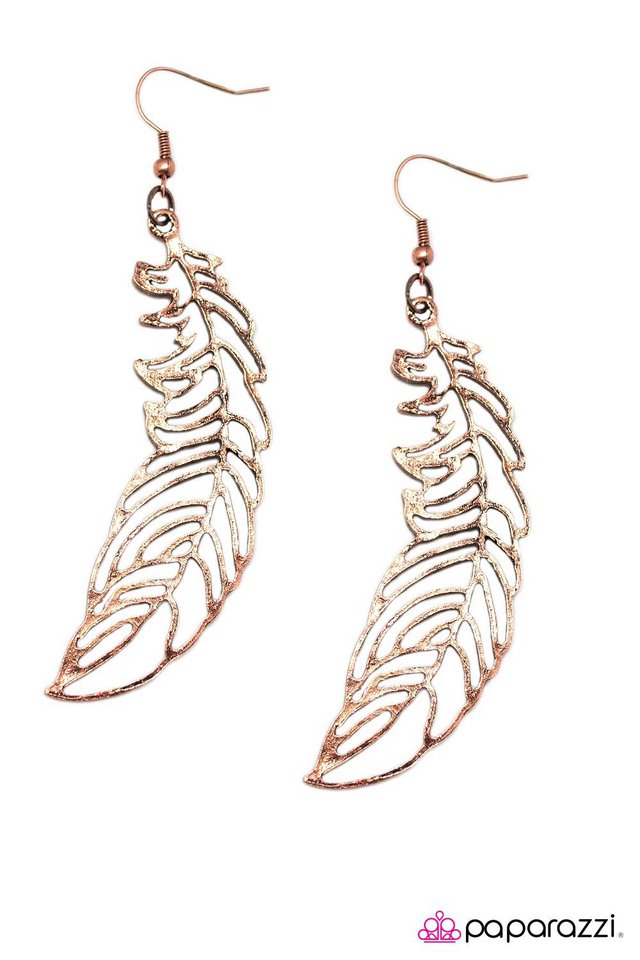 Paparazzi ♥ Birds Of A Feather - Copper ♥ Earrings
