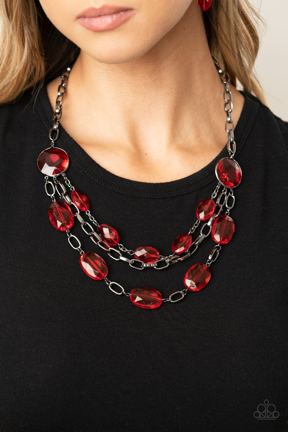 Paparazzi ♥ I Need a GLOW-cation - Red ♥  Necklace