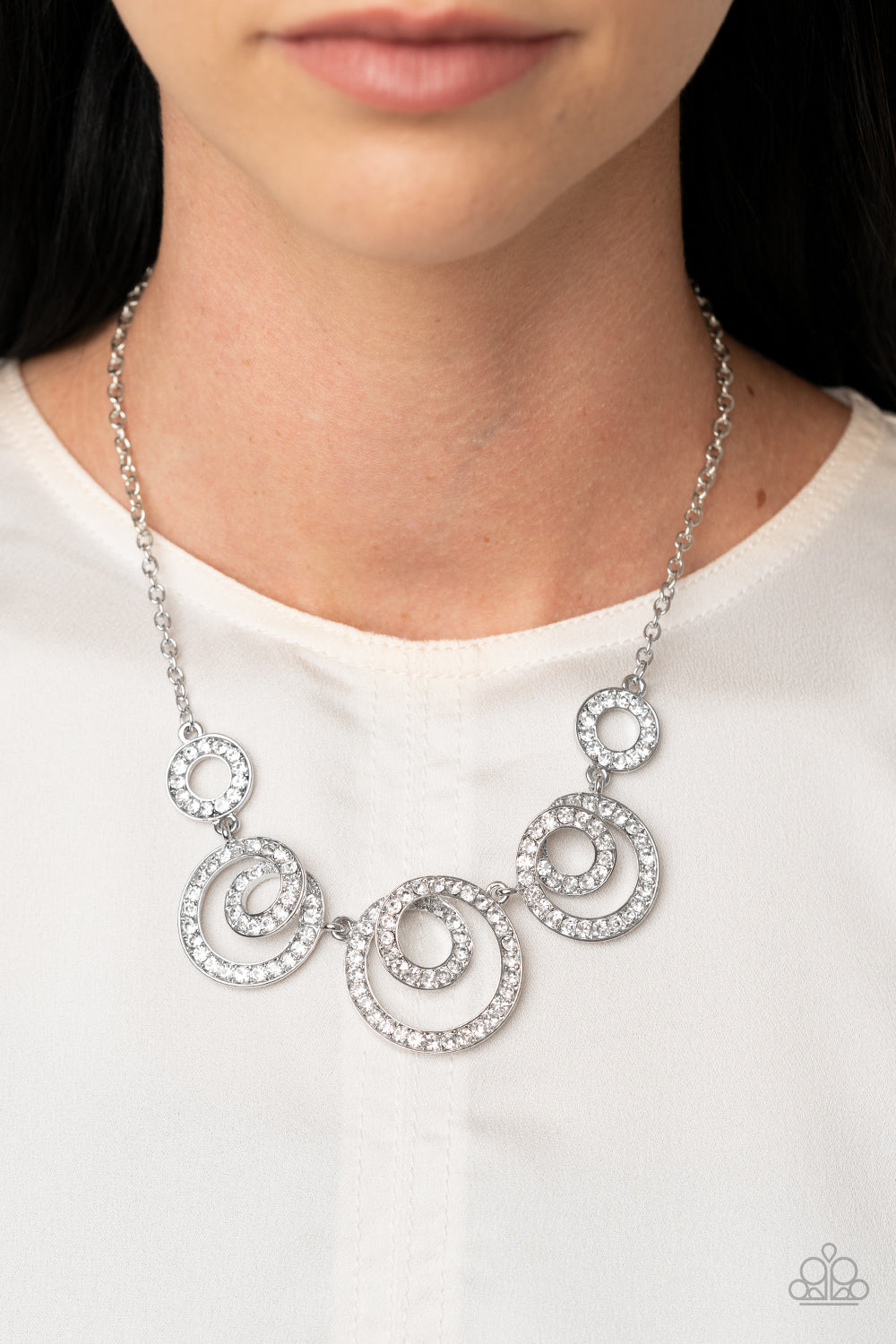 Paparazzi ♥ Total Head-Turner - White ♥  Necklace