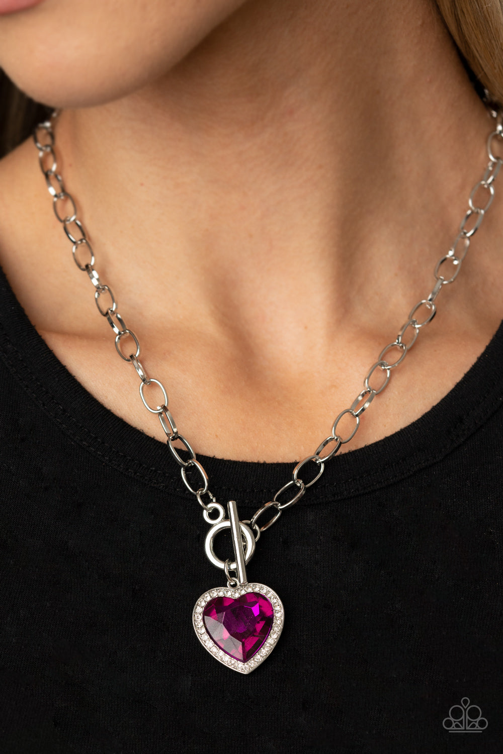 Paparazzi ♥ Check Your Heart Rate - Pink ♥  Necklace