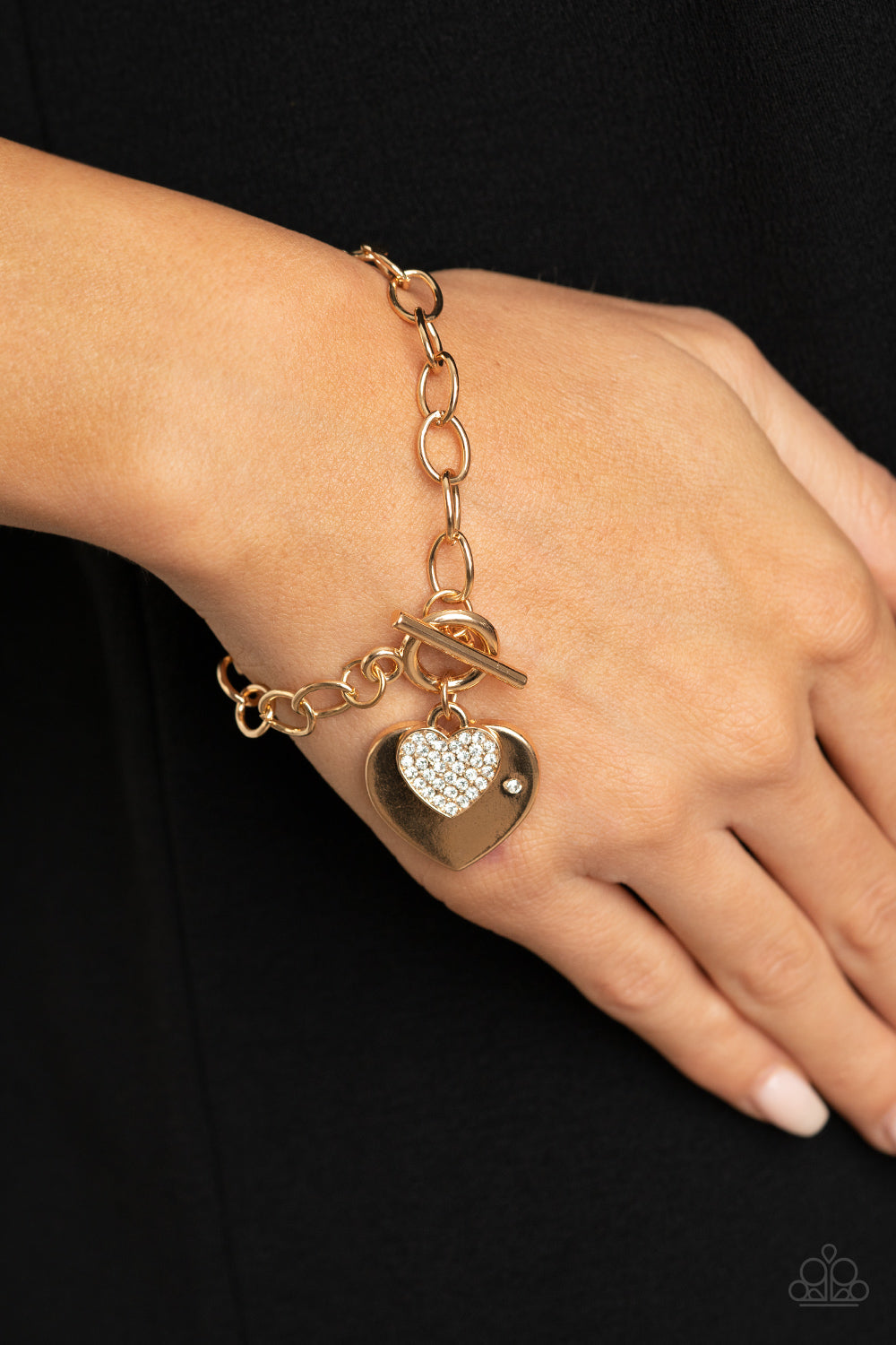Paparazzi ♥ Heartbeat Bedazzle - Gold ♥  Bracelet