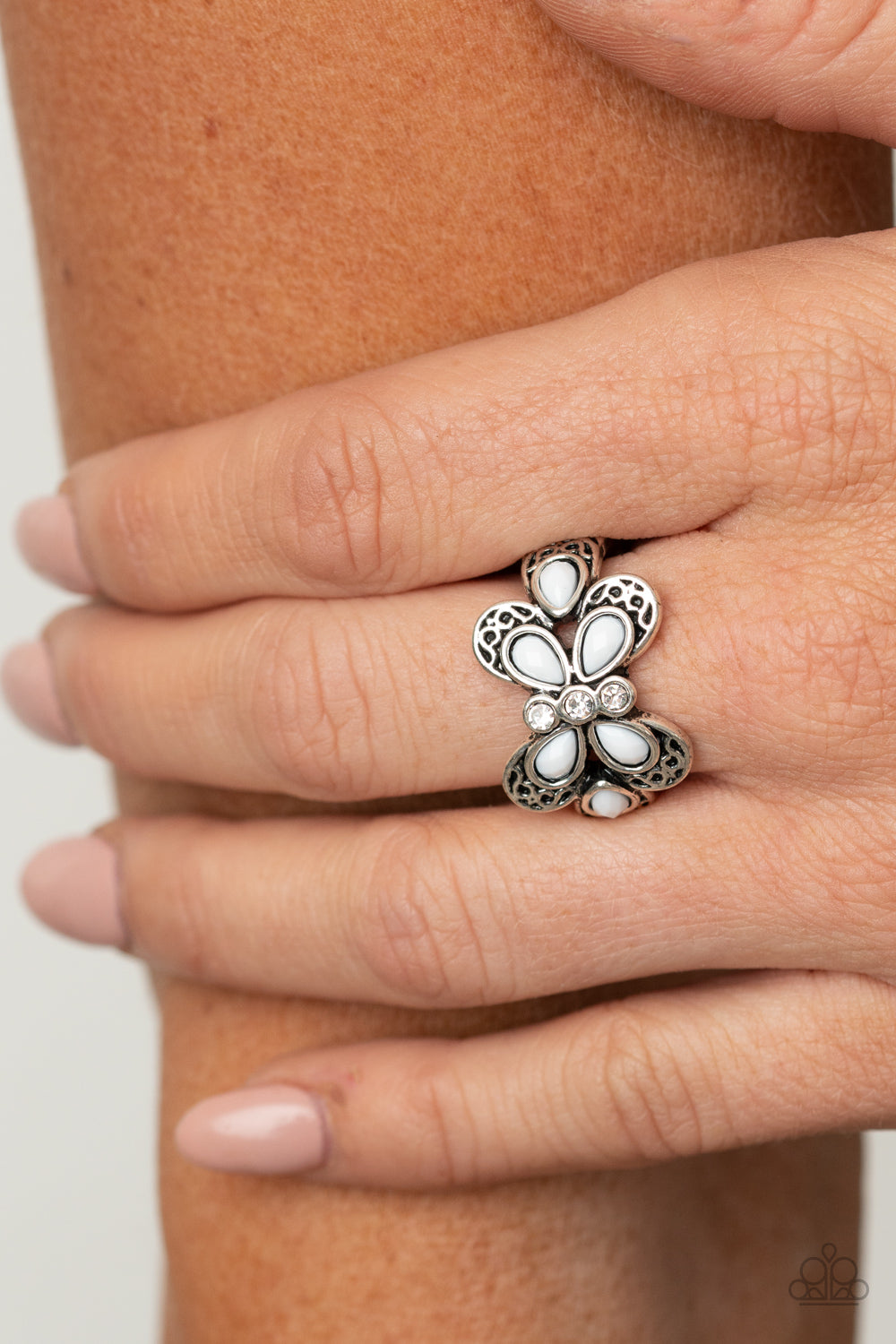 Paparazzi ♥ Boho Butterfly - White ♥  Ring