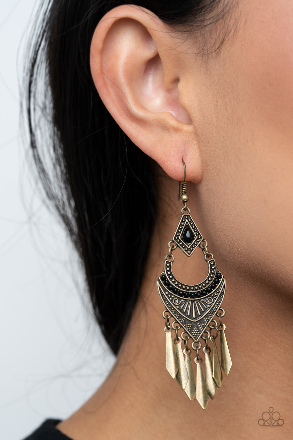 Paparazzi ♥ Trailblazer Beam - Brass ♥  Earrings
