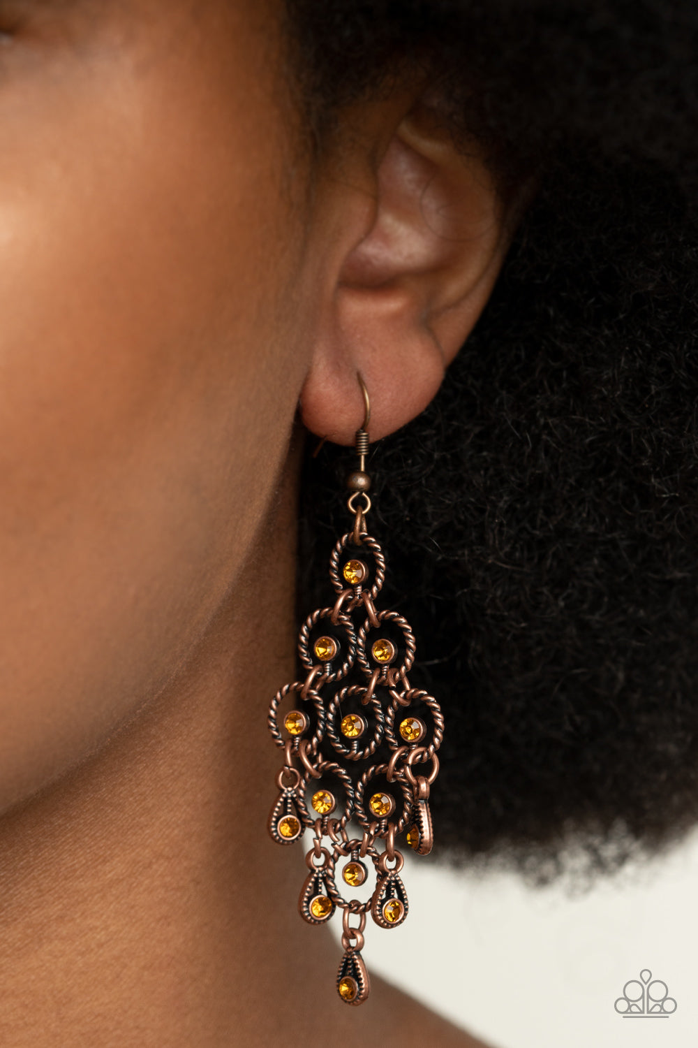 Paparazzi ♥ Chandelier Cameo - Copper ♥  Earrings