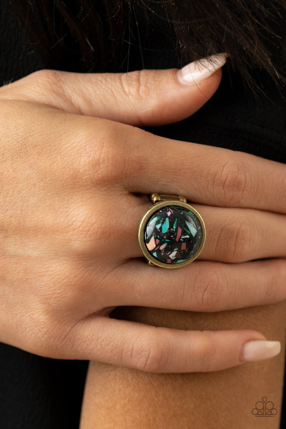 Paparazzi ♥ Marble Mosaic - Brass ♥  Ring