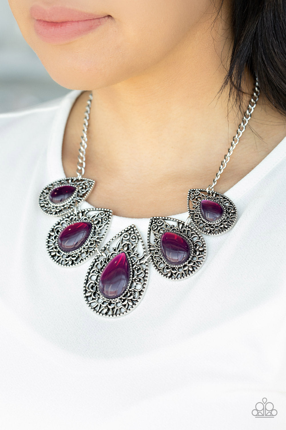 Paparazzi ♥ Opal Auras - Purple ♥  Necklace