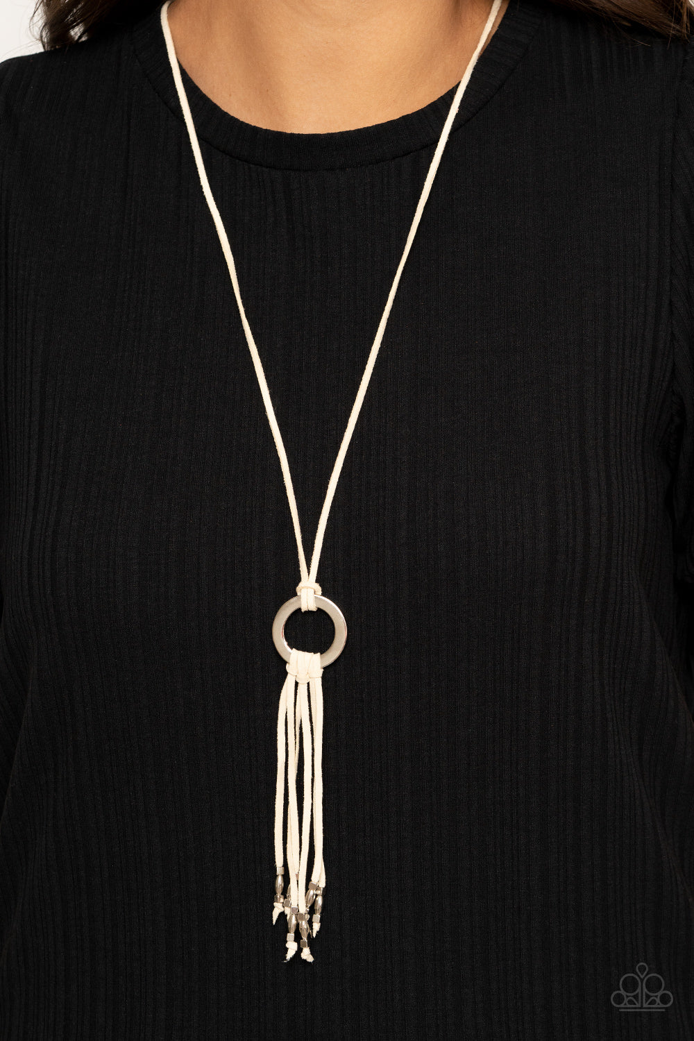 Paparazzi ♥ Feel at HOMESPUN - White ♥  Necklace