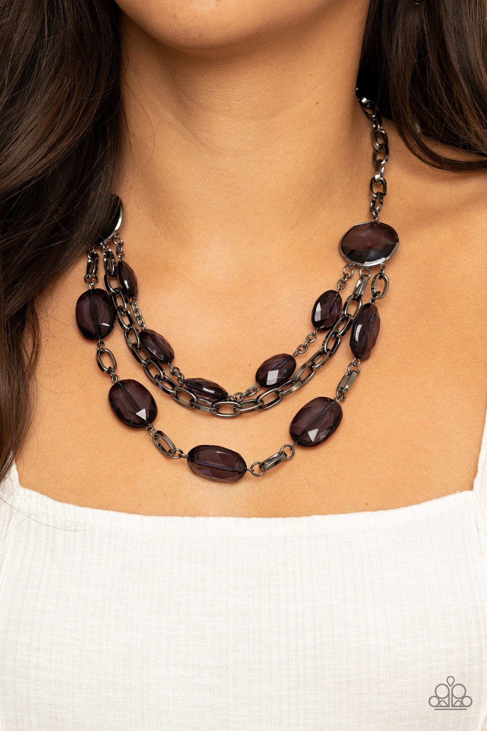 Paparazzi ♥ I Need a GLOW-cation - Black ♥  Necklace