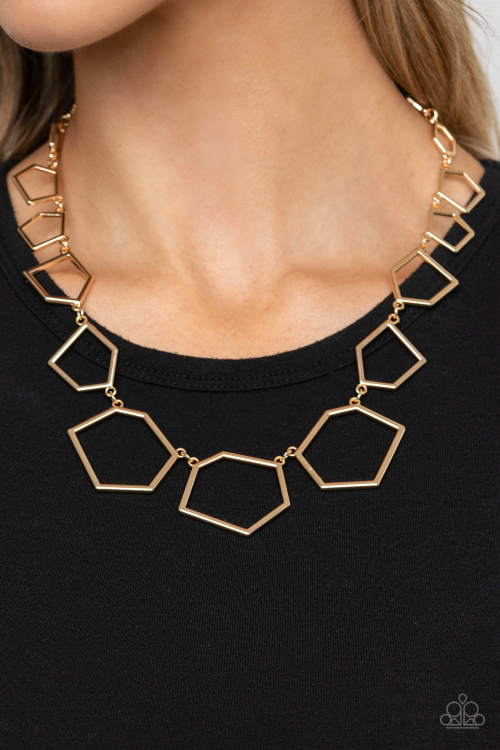 Paparazzi ♥ Full Frame Fashion - Gold ♥  Necklace