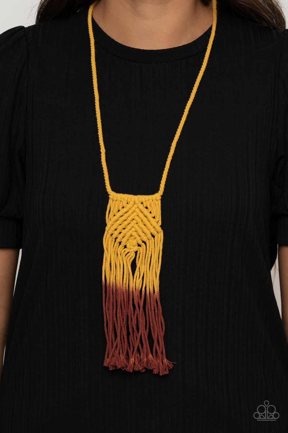 Paparazzi ♥ Look At MACRAME Now - Yellow ♥  Necklace