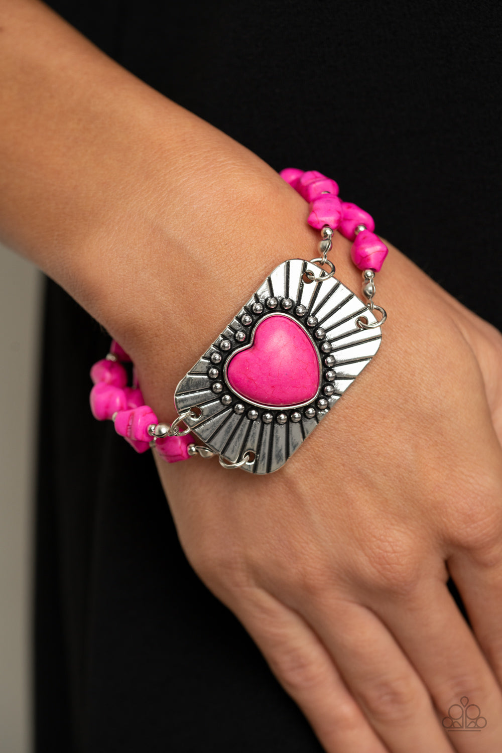 Paparazzi ♥ Sandstone Sweetheart - Pink ♥  Bracelet