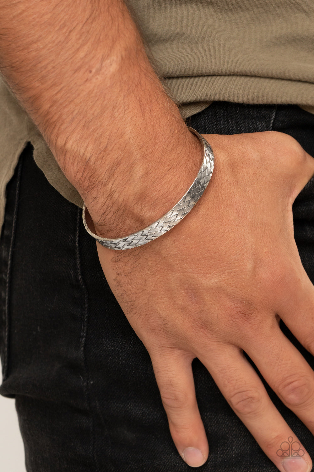 Paparazzi ♥ Mind Games - Silver ♥  Mens Bracelet