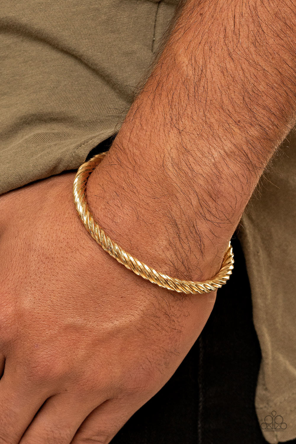 Paparazzi ♥ Mach Speed - Gold ♥  Mens Bracelet
