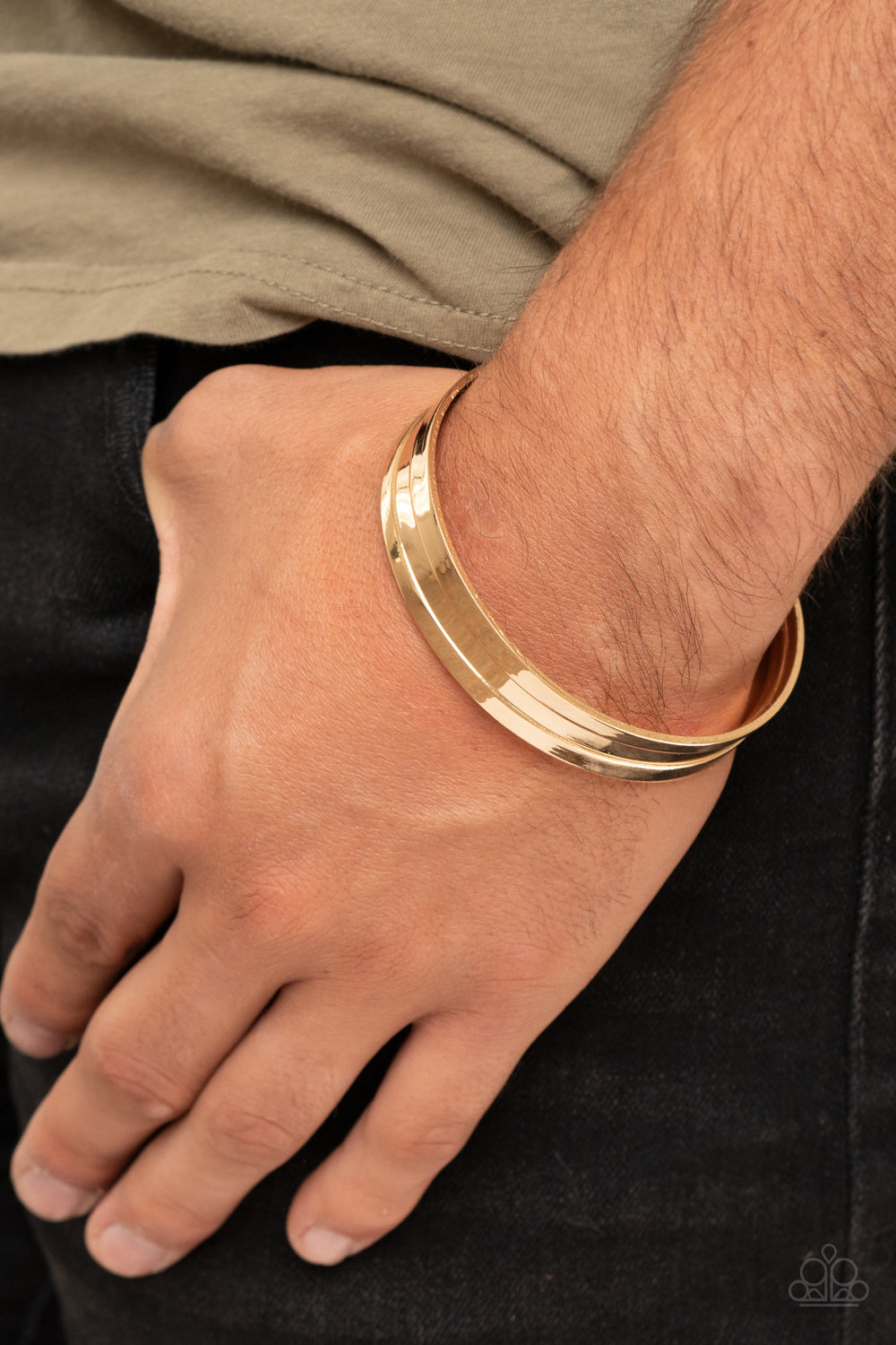 Paparazzi ♥ Urban Uproar - Gold ♥  Mens Bracelet