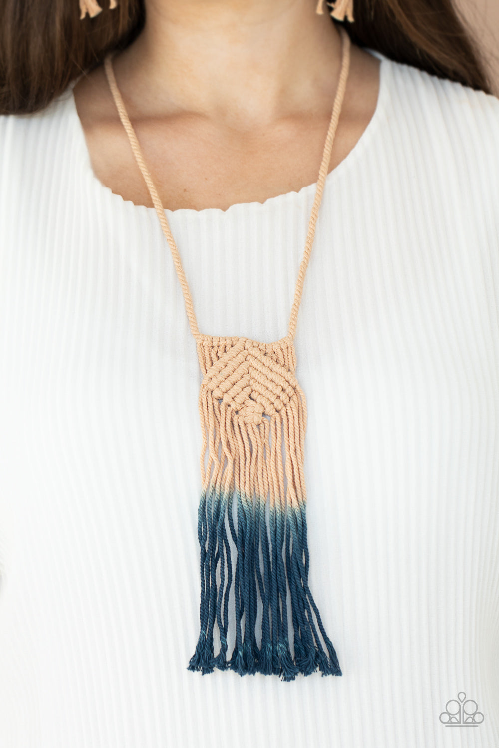 Paparazzi ♥ Look At MACRAME Now - Blue ♥  Necklace