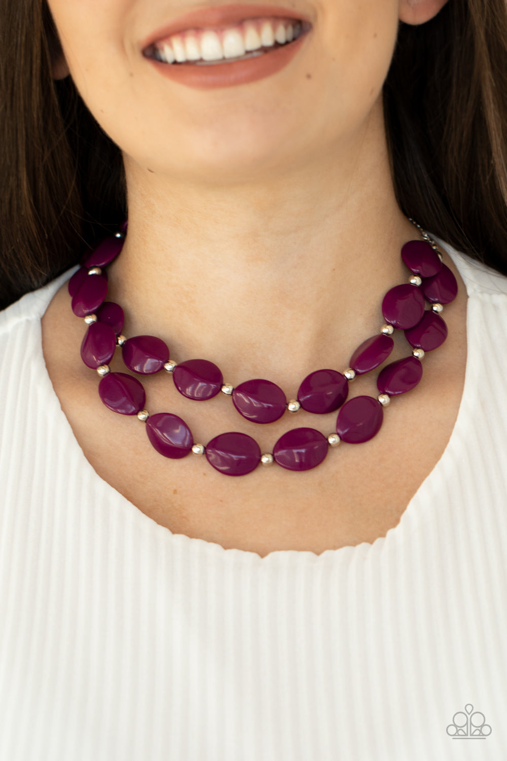 Paparazzi ♥ Two-Story Stunner - Purple ♥  Necklace