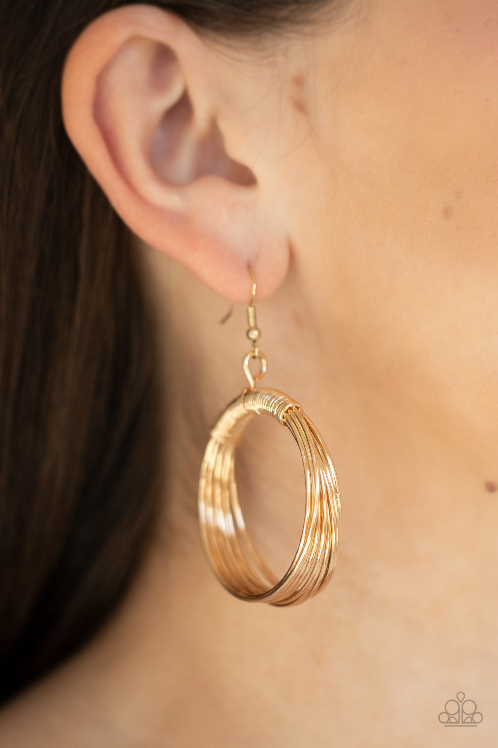 Paparazzi ♥ Urban-Spun - Gold ♥  Earrings