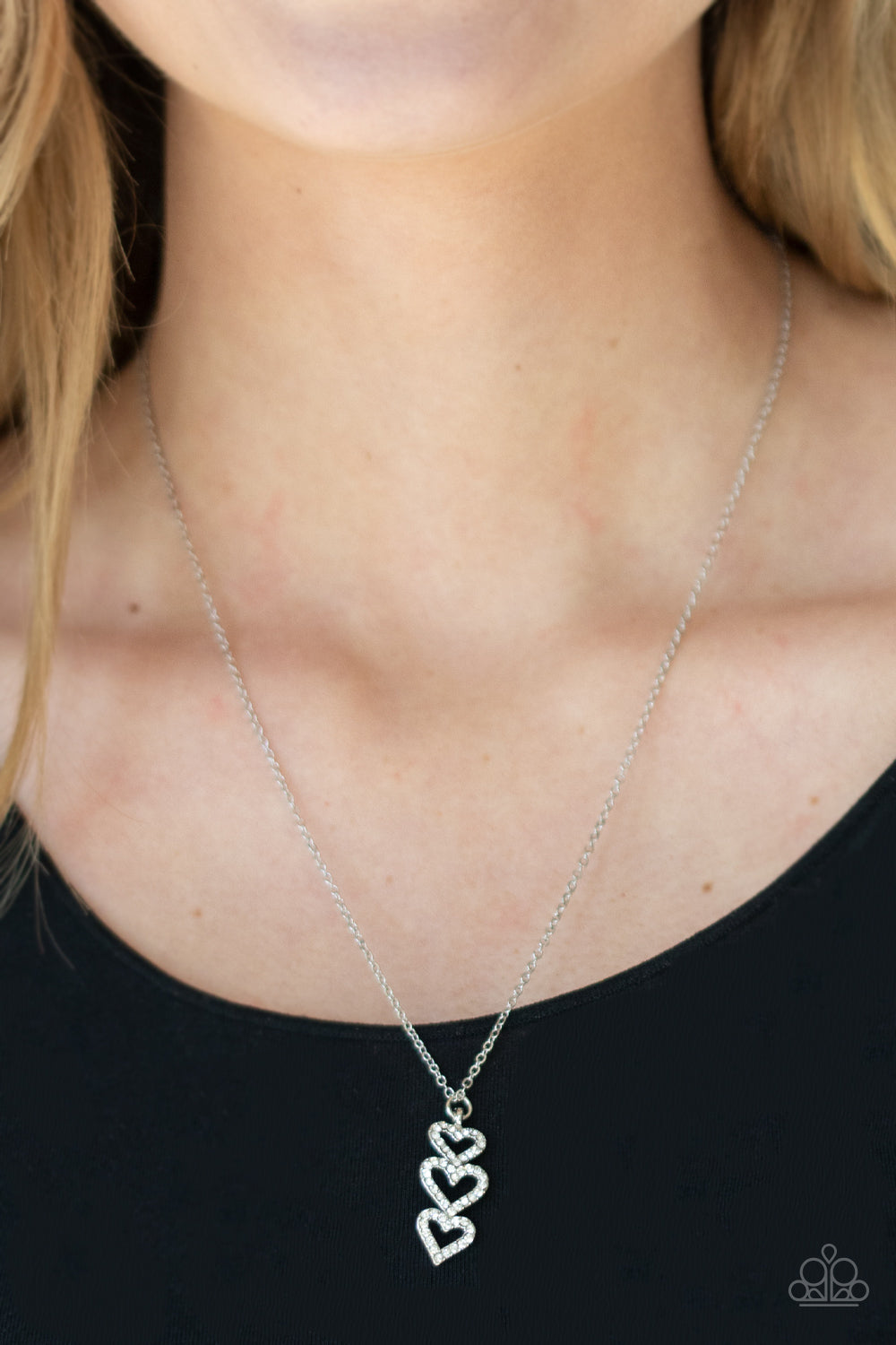 Paparazzi ♥ With All Your HEARTS - White ♥  Necklace