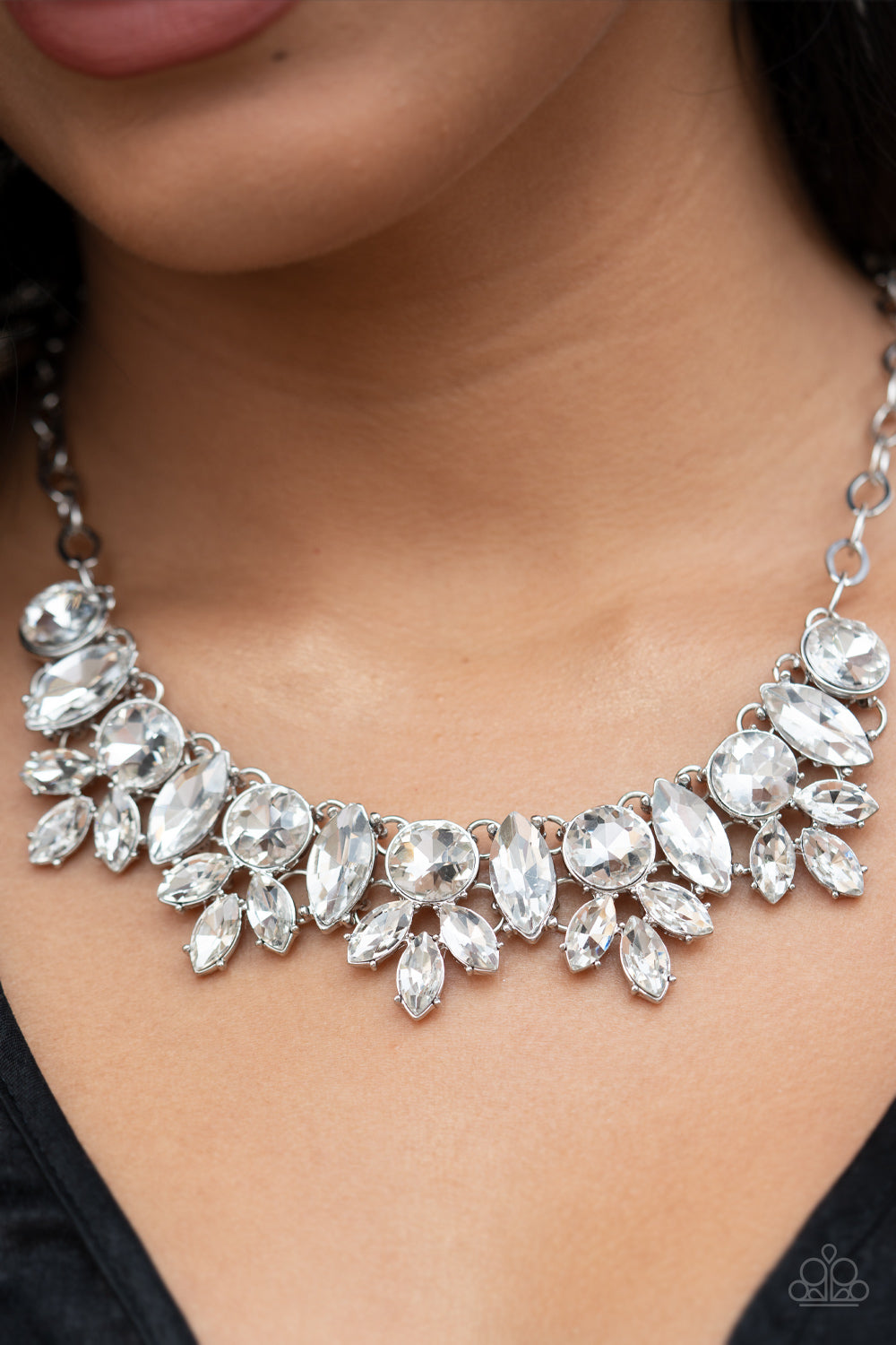 Paparazzi ♥ Combustible Charisma - White ♥  Necklace
