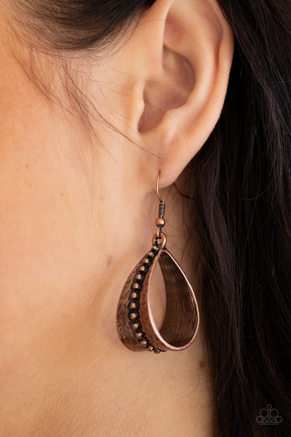 Paparazzi ♥ STIRRUP Some Trouble - Copper ♥  Earrings