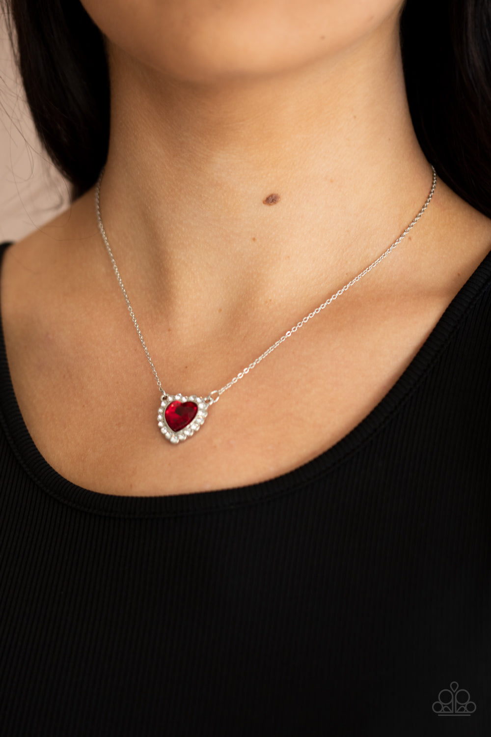 Paparazzi ♥ Out of the GLITTERY-ness of Your Heart - Red ♥  Necklace
