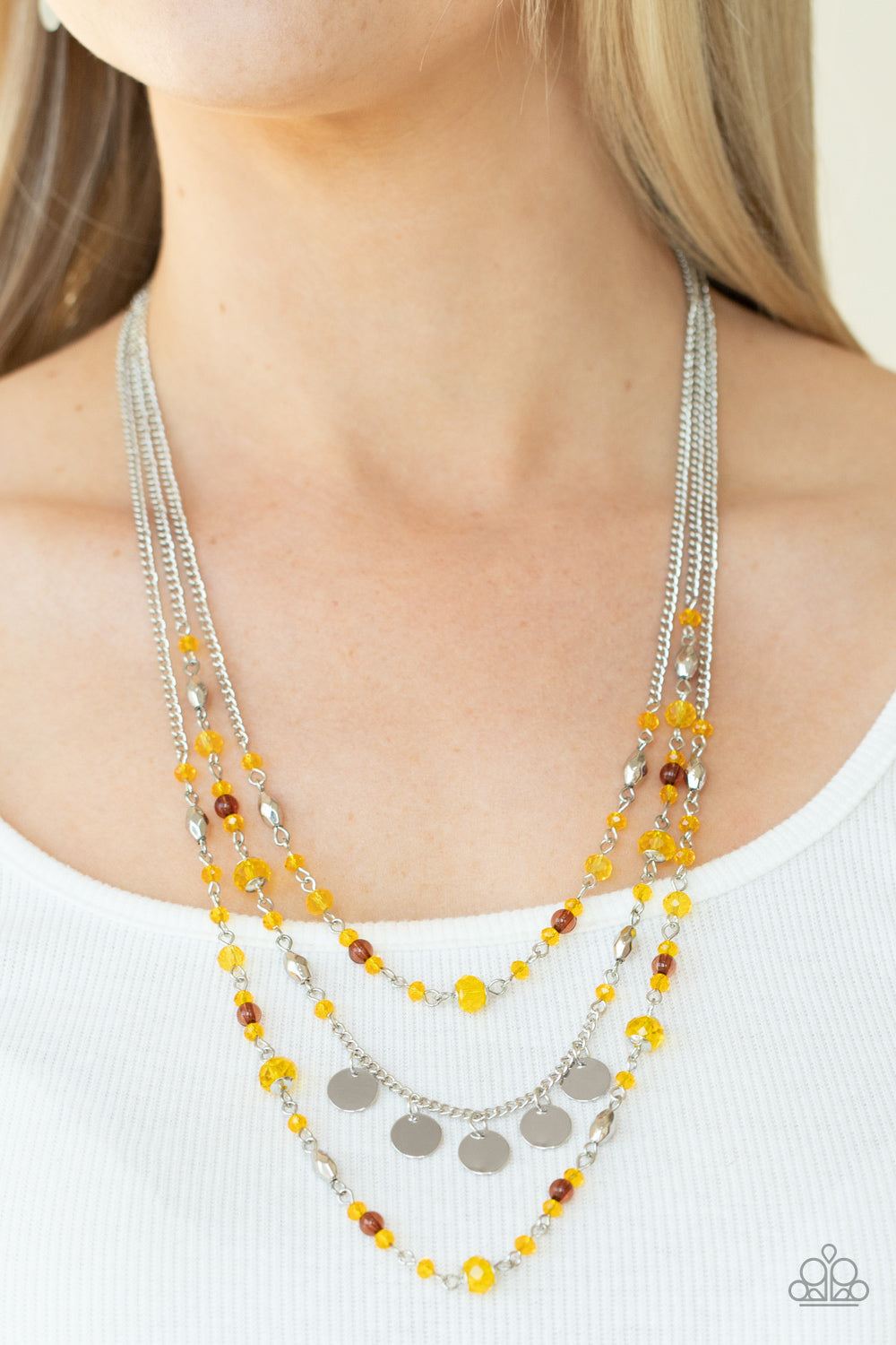 Paparazzi ♥ Step Out of My Aura - Yellow ♥  Necklace