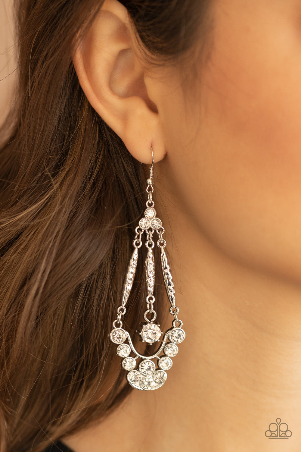 Paparazzi ♥ High-Ranking Radiance - White ♥  Earrings