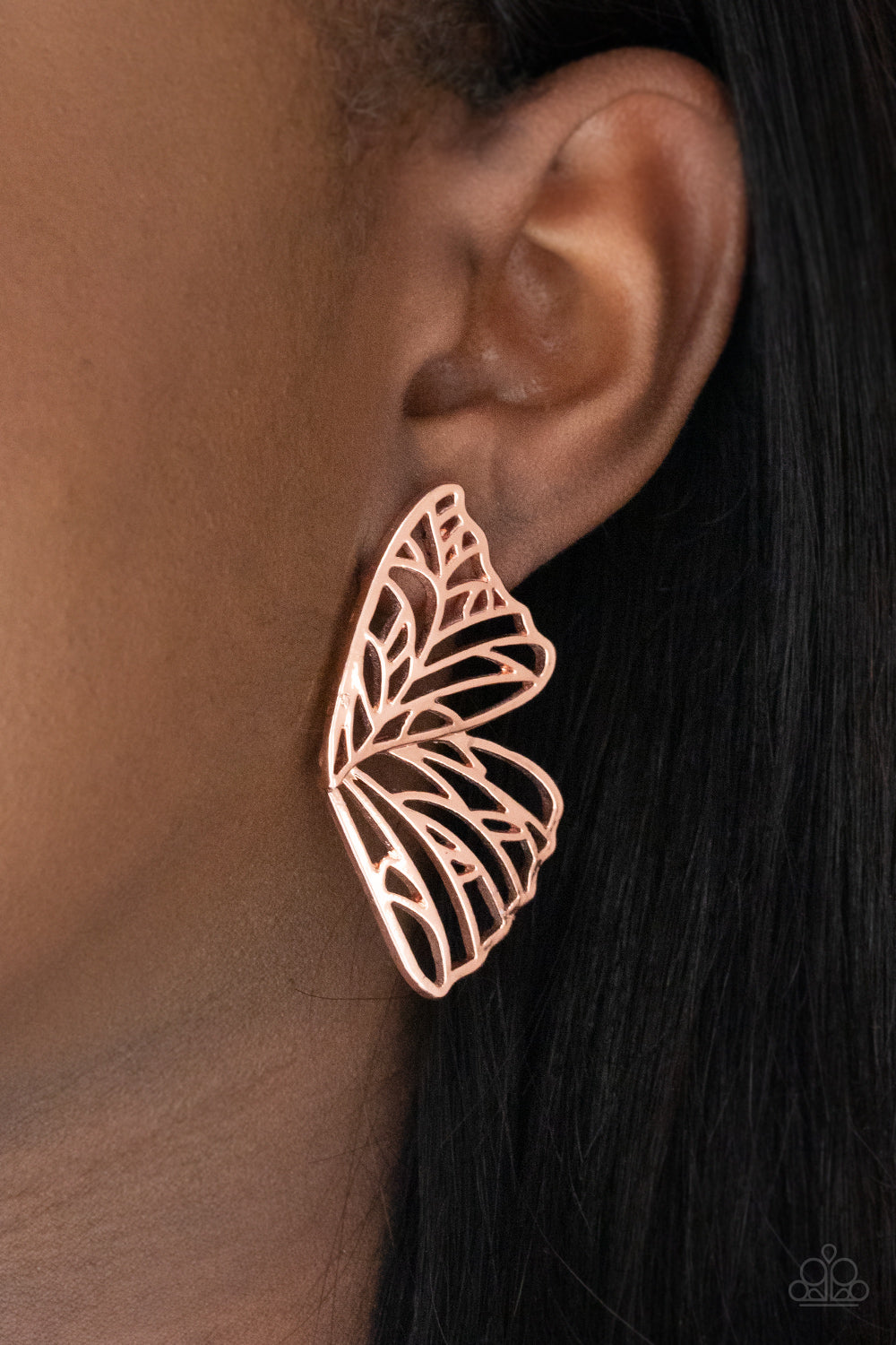 Paparazzi ♥ Butterfly Frills - Copper ♥  Post Earrings