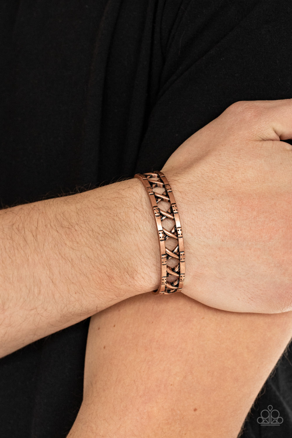 Paparazzi ♥ In Over Your METALHEAD - Copper ♥  Mens Bracelet