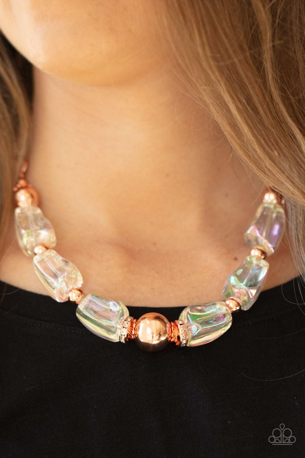 Paparazzi ♥ Iridescently Ice Queen - Copper ♥  Necklace