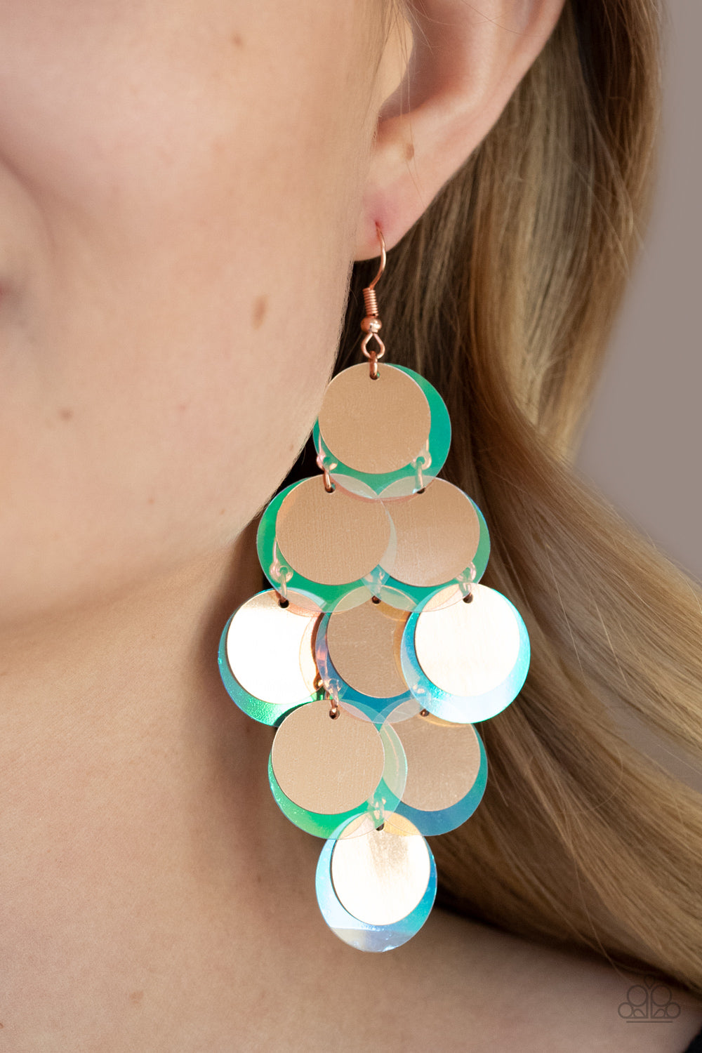 Paparazzi ♥ Sequin Seeker - Copper ♥  Earrings