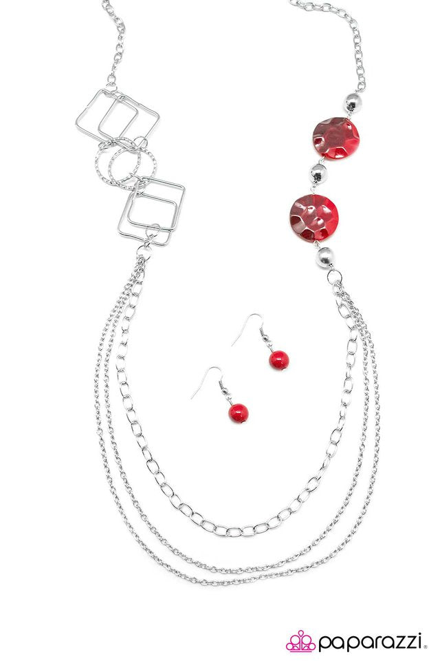 Paparazzi ♥ In Anticipation - Red ♥ Necklace