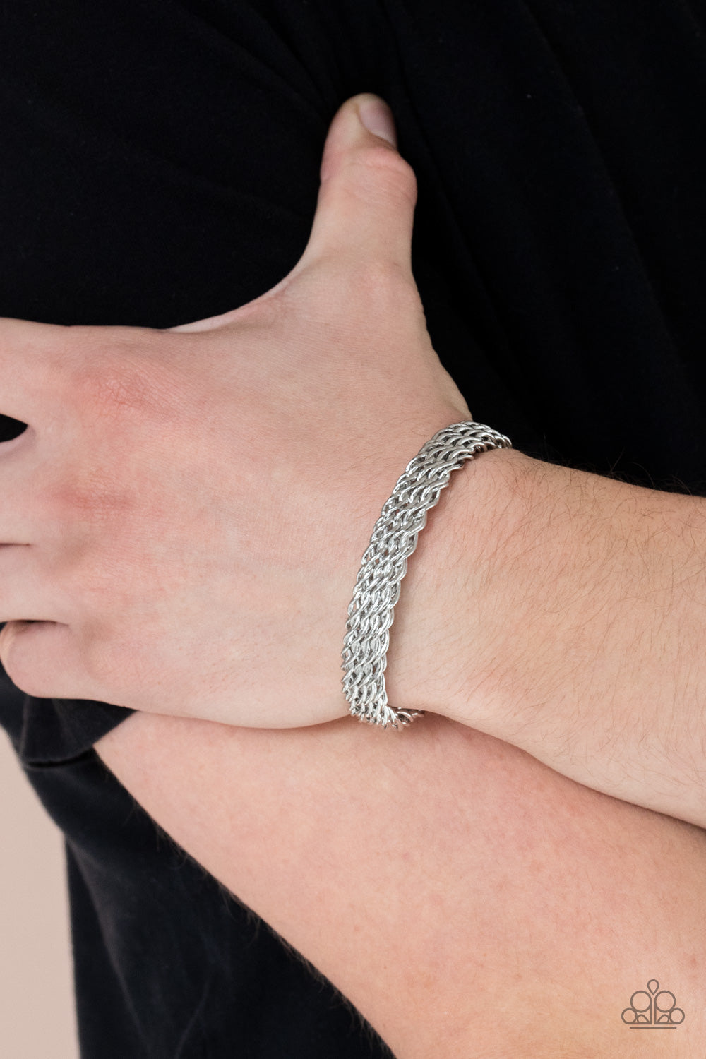 Paparazzi ♥ Metamorphosis - Silver ♥  Mens Bracelet
