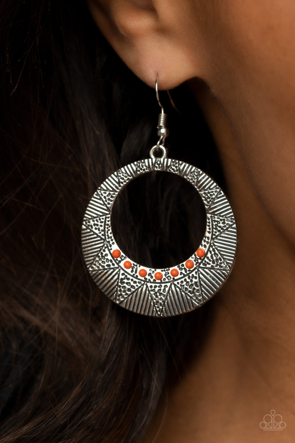 Paparazzi ♥ Adobe Dusk - Orange ♥  Earrings