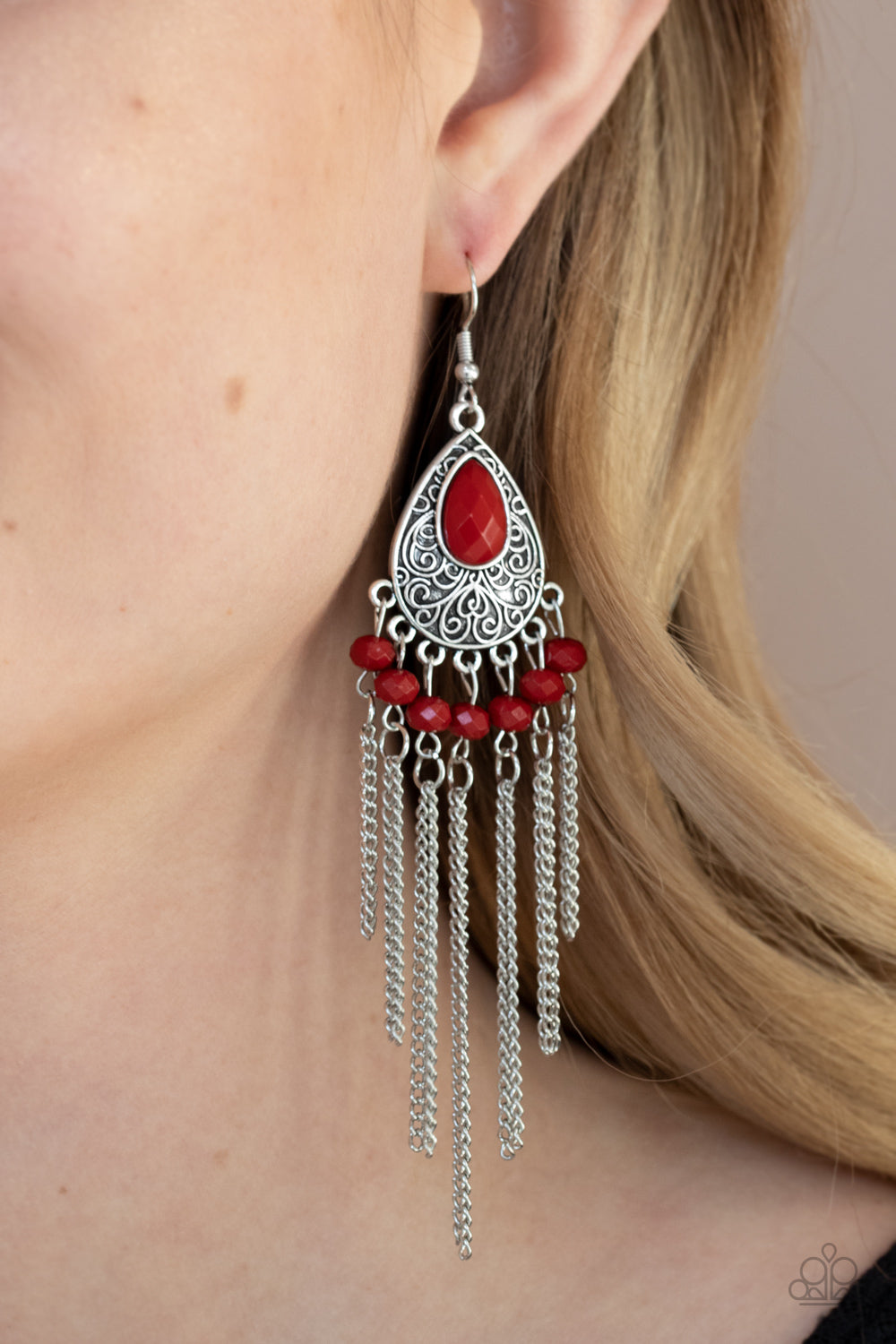 Paparazzi ♥ Floating on HEIR - Red ♥  Earrings