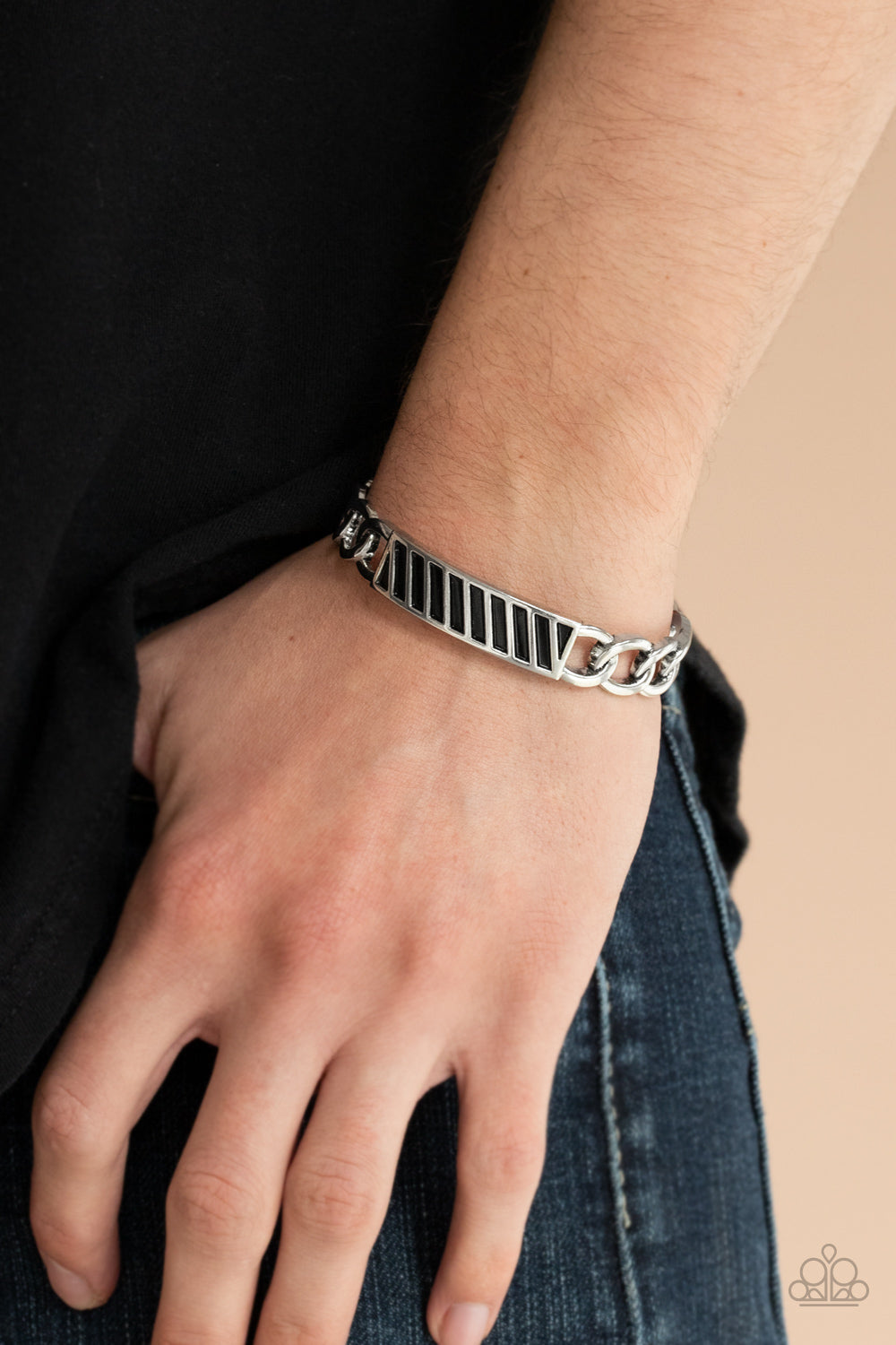 Paparazzi ♥ Keep Your Guard Up - Silver ♥  Mens Bracelet
