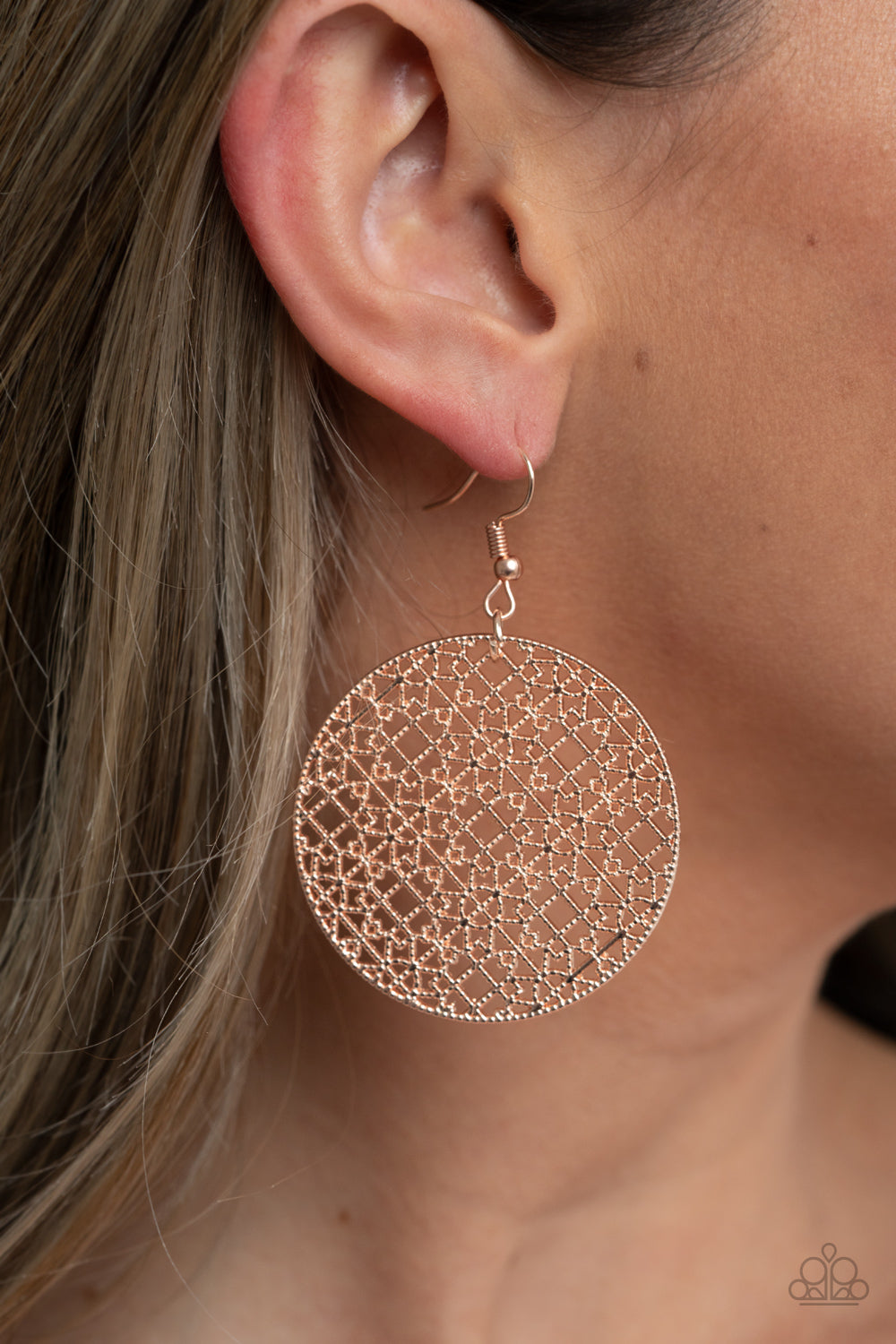 Paparazzi ♥ Metallic Mosaic - Rose Gold ♥  Earrings